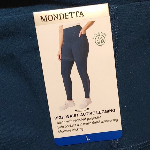 NWT Mondetta Ladies' High Waist Active Legging Blue L - Picture 2 of 5